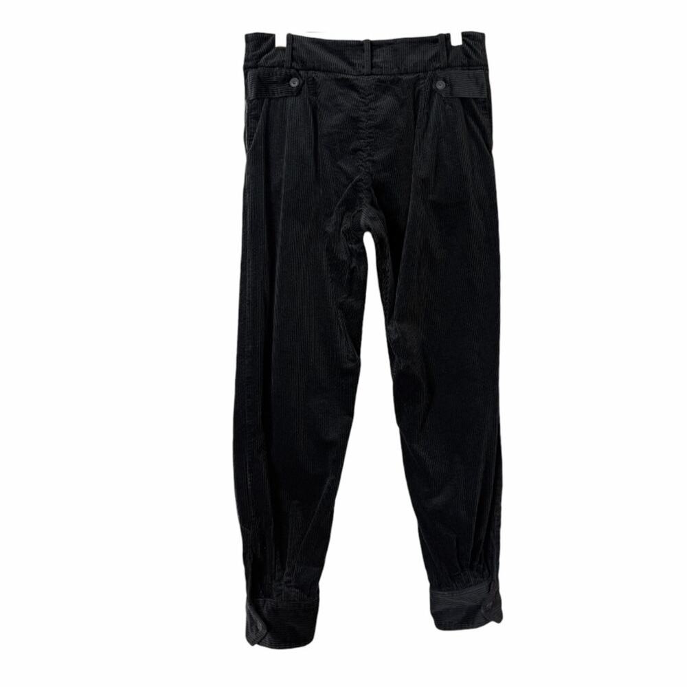 BRORA Black Corduroy Bombacho Pleated Slouchy Tapered Ankle Pants Women’s Size 4 - Picture 2 of 12